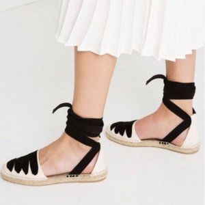 New ZARA Lace up espadrilles(size 6.5)